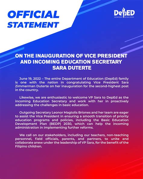 On the inauguration of Vice President and Incoming Education .